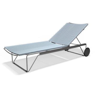 Houe, Click Adjustable chaise longue Dusty Light blue. Frame: Grey