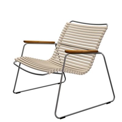 Houe, Click Roomy lounge chair Beige. Frame: Grey. Armrest: Bamboo