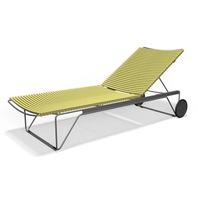 Houe, Click Adjustable chaise longue Lemon zest. Frame: Grey
