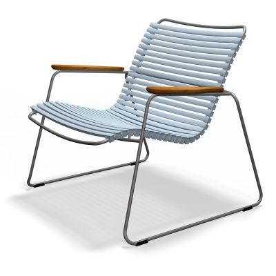 Houe, Click Roomy lounge chair Dusty Light blue. Frame: Grey. Armrest: Bam