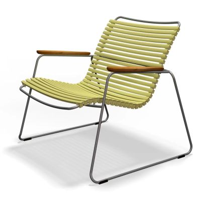 Houe, Click Roomy lounge chair Lemon zest. Frame: Grey. Armrest: Bamboou
