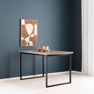 Vivano Cube ruokapöytä 120x80 tammi/musta-VARASTOPOISTO