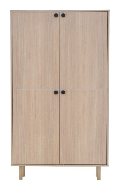 Veke Kokoa kaappi 100x160 taika jalalla hiekka tammi, san diego musta vetimellä(kuvau