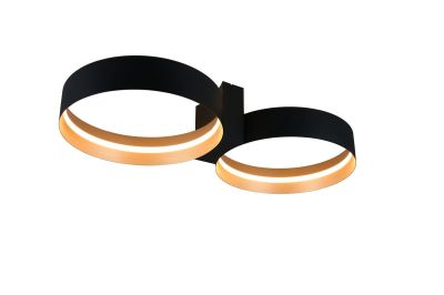 Musterring Loop LED kattovalaisin mattamusta/kulta