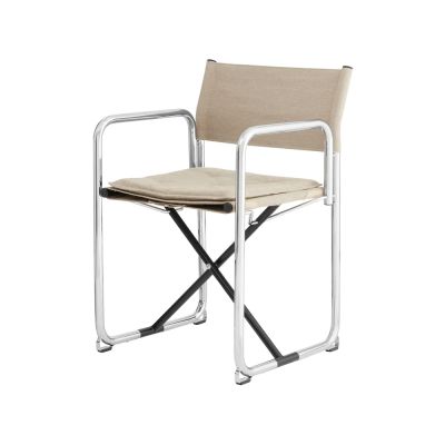 Lammhults X75-2 käsinojatuoli Luonnonvärinen pellavakangas-kromi