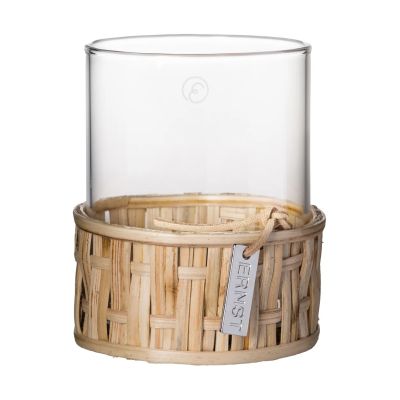 ERNST Ernst maljakko/tuikkulyhty korissa Natural, Ø7×8,5 cm