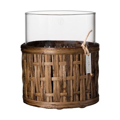 ERNST Ernst maljakko/tuikkulyhty korissa Tummanruskea, Ø10×12 cm