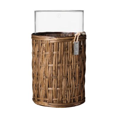 ERNST Ernst maljakko/tuikkulyhty korissa Tummanruskea, Ø10×18 cm