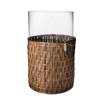 ERNST Ernst maljakko/tuikkulyhty korissa Tummanruskea, Ø18×30 cm