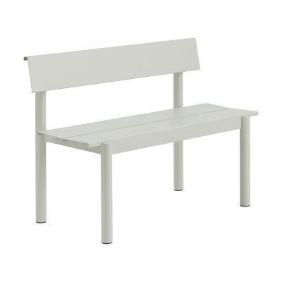 Muuto Linear Steel penkki selkänojalla Harmaa, 110×34 cm