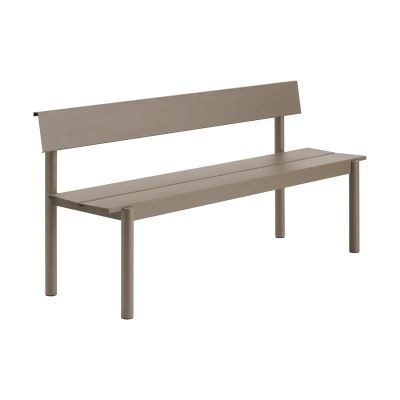 Muuto Linear Steel penkki selkänojalla Taupe, 170×34 cm