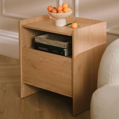 Veke Japandi yöpöytä 53x38x60 cm tammi