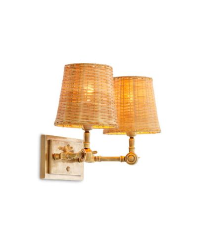 Eichholtz Wentworth seinävalaisin kaksiosainen messinki/rottinki