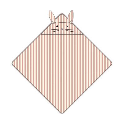 Liewood Albert huppupyyhe 70x70 cm Coral blush-creme de la creme raita