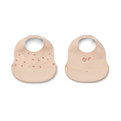 Liewood Ember painettu ruokalappu 2 osaa Mini Butterfly-apple blossom