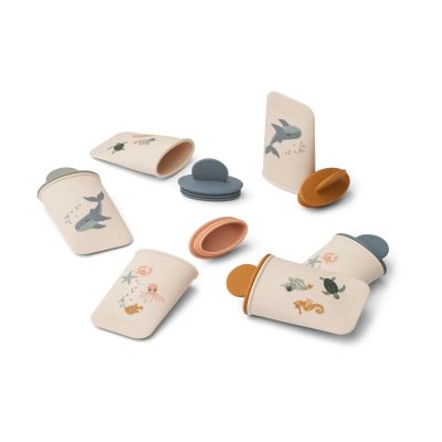 Liewood Malik painetut mini jääpuikkumuotit 12 osaa Merieläin sandy