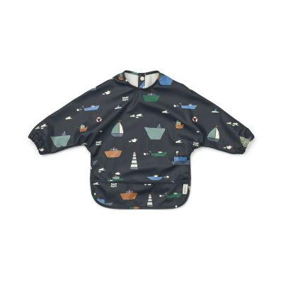Liewood Merle ruokalappu hihalla Sailing classic navy