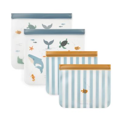 Liewood Rebus uudelleenkäytettävä pussi 4 osaa Merieläin sandy