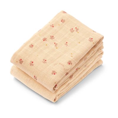 Liewood Lewis muslin froteepyyhe 2-pack 65x65 cm. Mini perhonen-omenankukkasekoitus