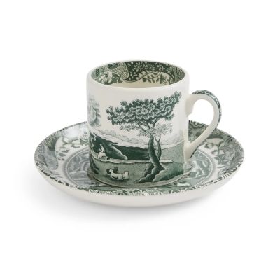 Spode Heritage Green Italian kuppi ja lautanen Vihreä, espresso, 9 cl