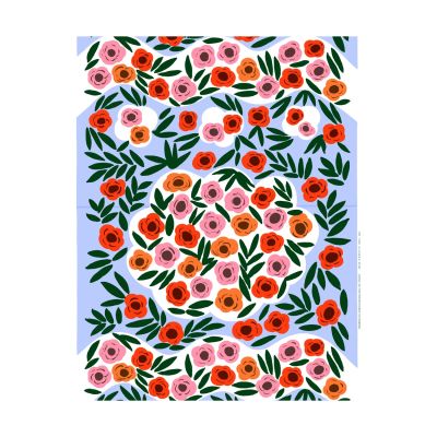 Marimekko Ruukku kangas Sininen, monivärinen