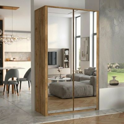 Veke Maxim vaatekaappi peiliovilla 113x197x53 cm tammi