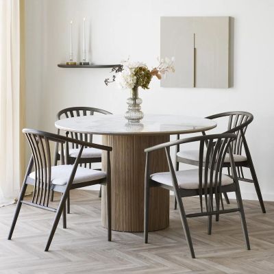 House Nordic Athens ruokapöytä ø120 cm ruskea/valkoinen