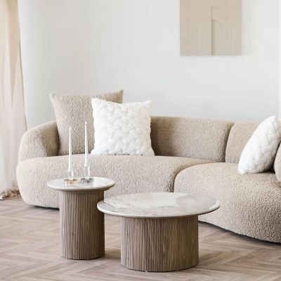 House Nordic Athens sohvapöytä ø80 cm ruskea/valkoinen