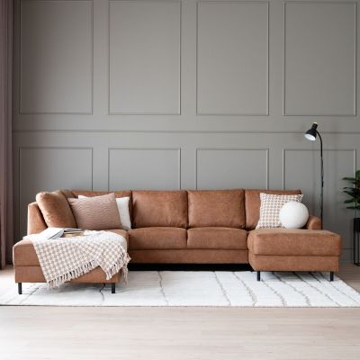 Vivano Sisu U-kulmasohva vasen Konjakki Missouri 3