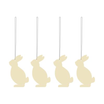 Cooee Design Easter Deco -jänis pääsiäiskoriste 4-pakkaus Light yellow