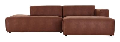 Veke Hali divaanisohva avopäädyllä oikea nahkaverhoiltu konjakinruskea Kentucky 9, ku