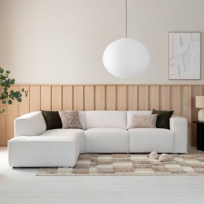 Veke Hali avokulmasohva vasen Storm 02 valkoinen, asiakaspalautus
