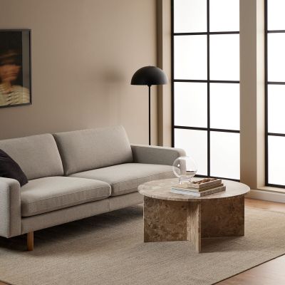 Veke Vega marmori sohvapöytä Ø90 cm matta latte