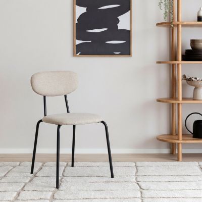 Vivano Tuuli tuoli beige barrel 09, mustat jalat