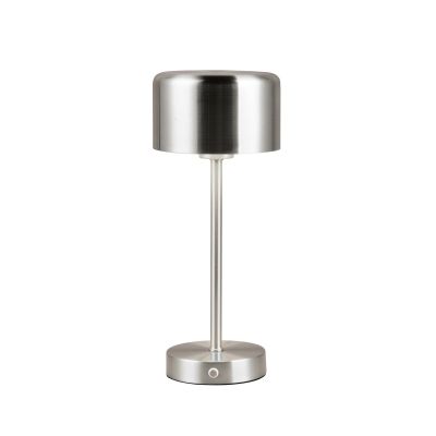 Trio Jeff LED pöytävalaisin harjattu teräs ladattava