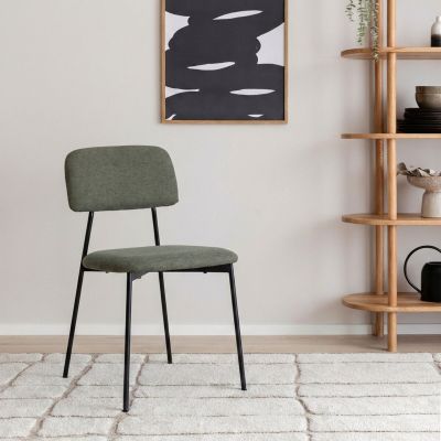 Vivano Tyyni tuoli tummanvihreä verita 34, mustat jalat