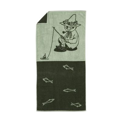 Moomin Arabia Muumi kylpypyyhe 70 x 140 cm Nuuskamuikkunen vihreä