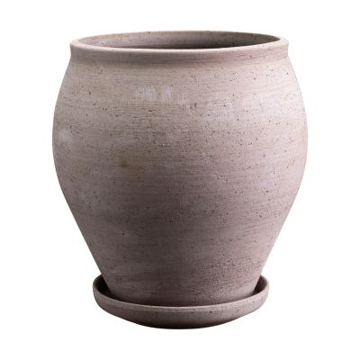 Bergs Potter Delphi ruukku aluslautasella 2 osaa Grey, Ø20 cm