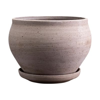 Bergs Potter Delphi ruukku aluslautasella 2 osaa Grey, Ø24 cm, matala