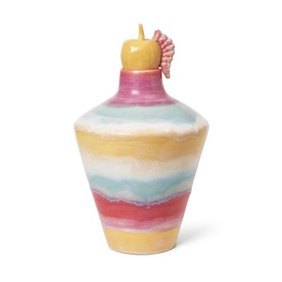 Kähler Poppery maljakko omenalla 32 cm Pink-mint-keltainen