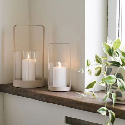 House Nordic Hurricane lyhtysetti 2 kpl beige