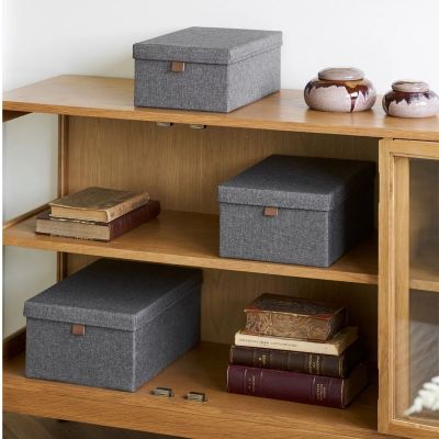 House Nordic Noto säilytyslaatikot 3 kpl setti tummanharmaa