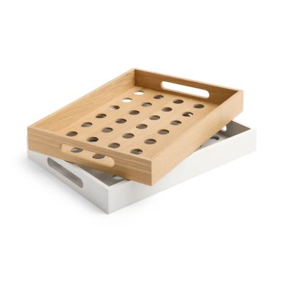 HAY - Terrazza Dot -tarjotin, 46 x 34 cm, luonnonvärinen tammi