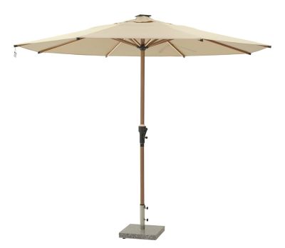 Veke Premium aurinkovarjo 300 cm beige/ tiikki led valoilla