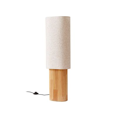 Lindby - Kimiko lattiavalaisin, korkeus 100 cm, puu, tekstiili, E27