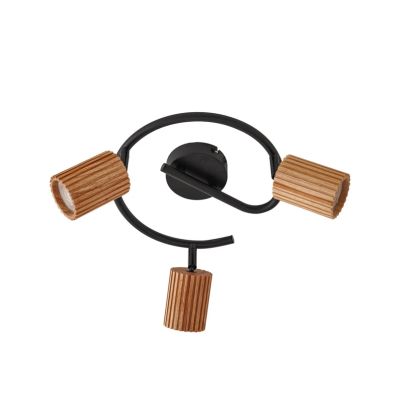 Lindby - Stralino kattokohdevalo, 3-lamppuinen, Ø31cm, puu