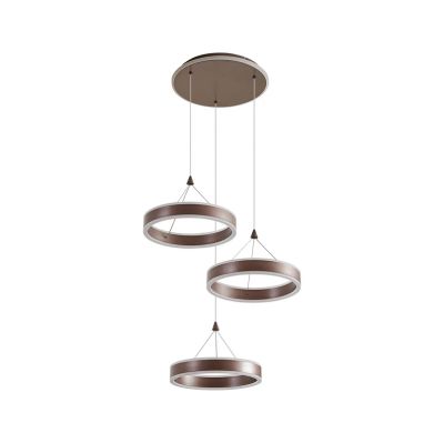 Lucande - Kolo LED-riippuvalaisin, 3-lamppuinen, ruskea, himmennettävä