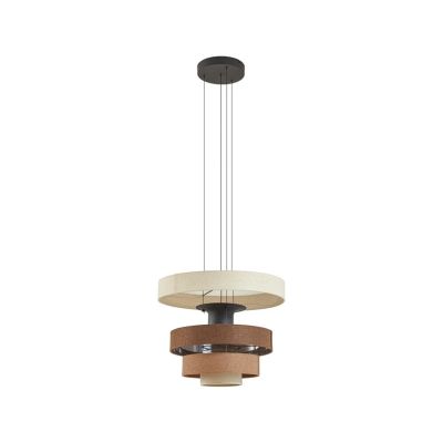 Lucande - Peldano LED-riippuvalaisin, ruskea/beige, Ø 50 cm, himmennettävä