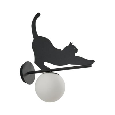 Lindby - Lintu ulkoseinävalaisin, musta, IP44, metalli, kissa