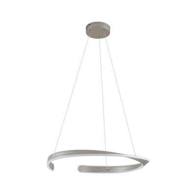 Lucande - Eloura LED-riippuvalaisin, metalli, CCT, Ø 58 cm, hopea